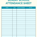 Free Sunday School Attendance Sheet Template To Edit Online with FREE Printable Church Attendance Sheets