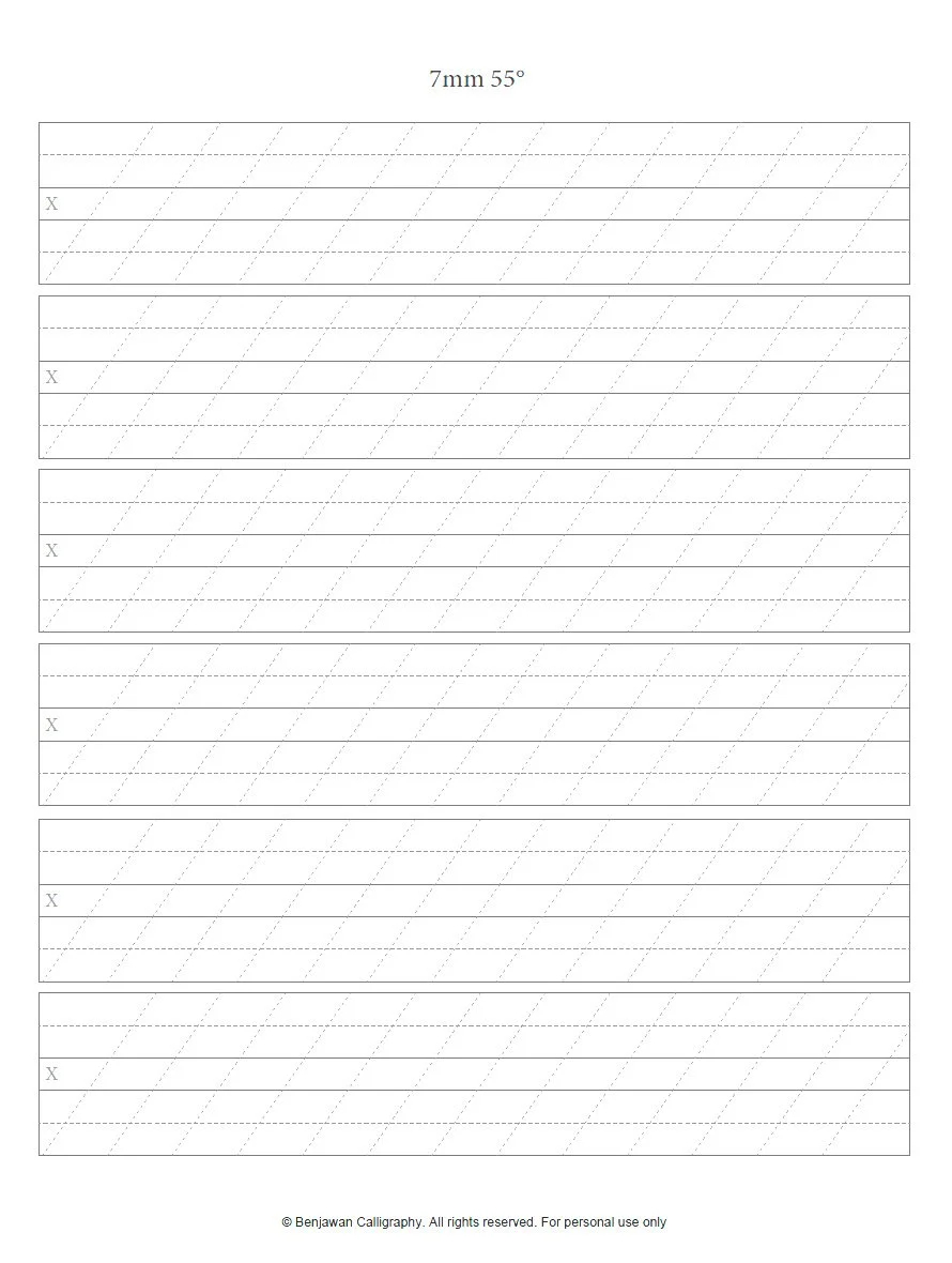 Freebies — Benjawan Calligraphy inside FREE Printable Copperplate Practice Sheets