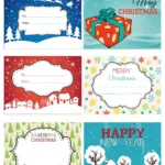 Fun And Colorful Christmas Labels - Free Printables intended for FREE Printable Christmas Name Tag