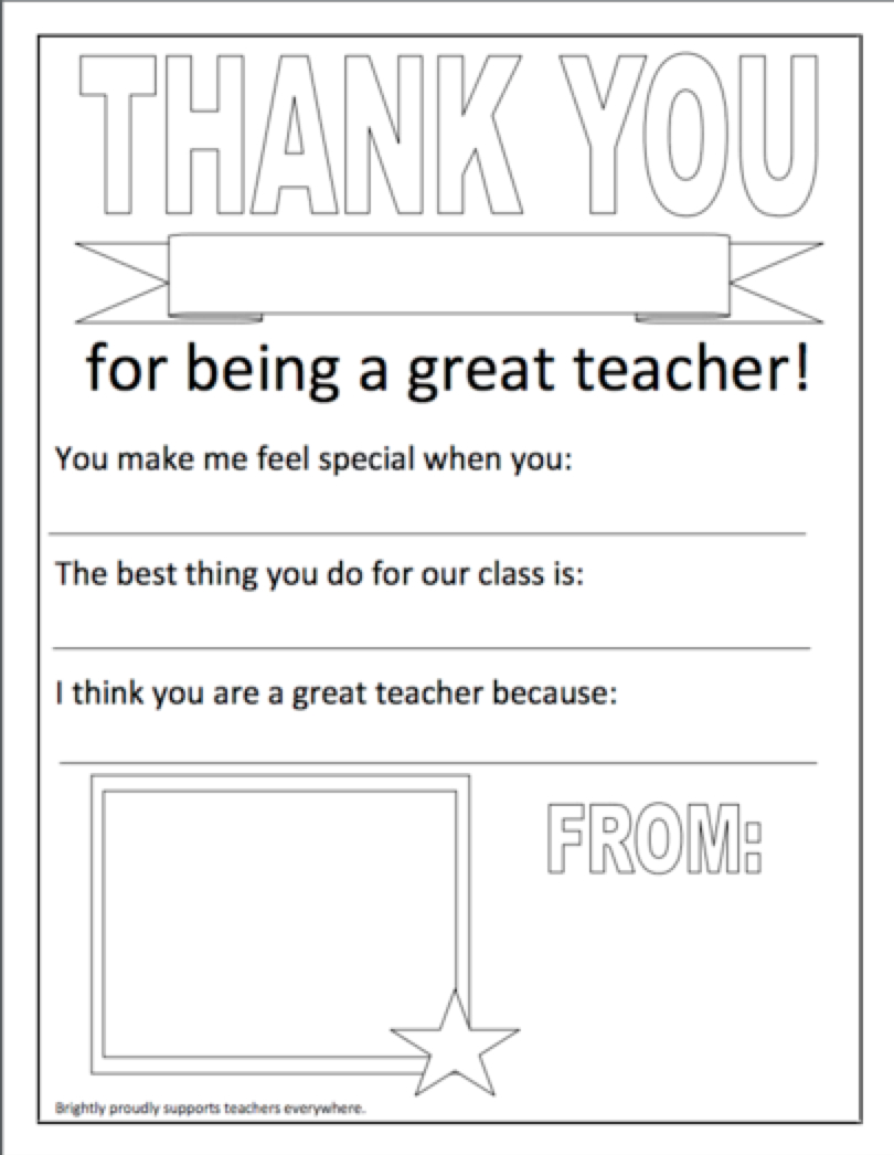 Fun And Easy Printables For Teacher Appreciation Week | Brightly for FREE Printable Cards For Teacher Appreciation Week