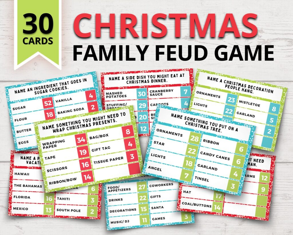Fun Christmas Family Feud Questions To Play During The Holidays! intended for Free Printable Christmas Family Feud