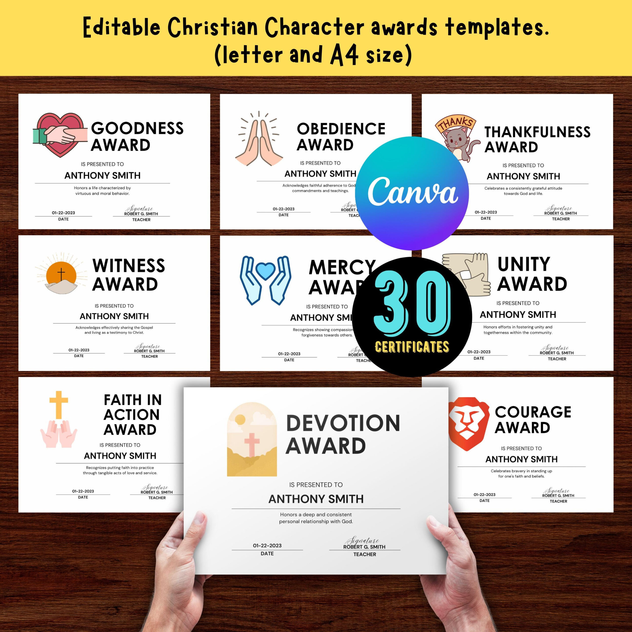 Funny Church Award - Etsy throughout Free Printable Christian Character Awards