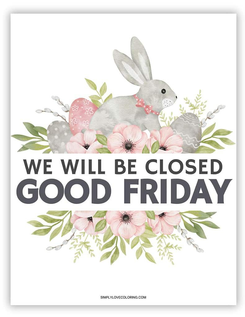 Good Friday Closed Sign Printable (Free Pdf Downloads) - Simply with Free Printable Closed For Good Friday Signs