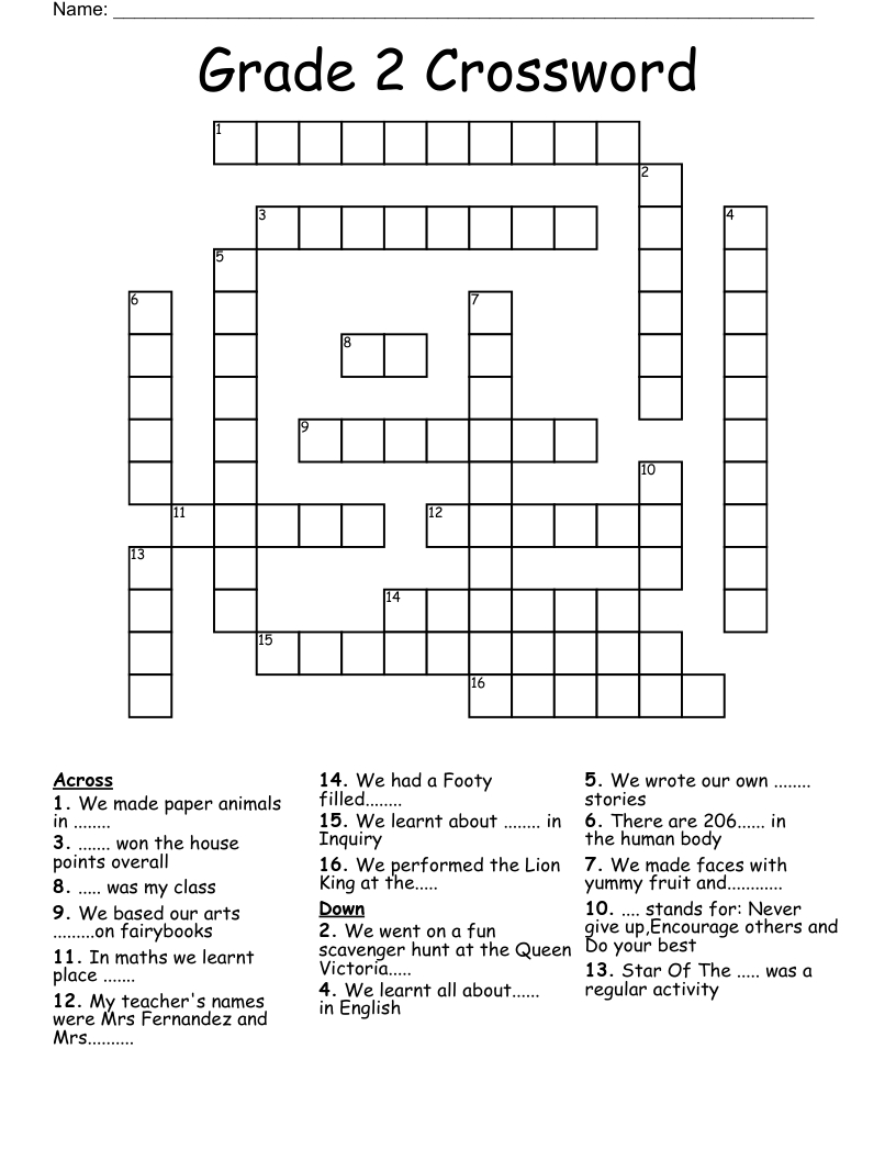 Grade 1 Crossword - Wordmint regarding Free Printable Crossword Puzzles For 2Nd Graders
