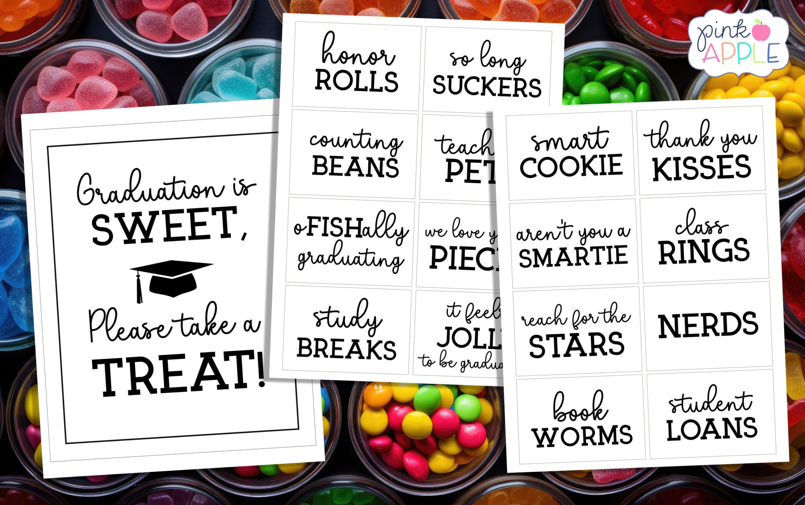 Graduation Candy Labels, Abschlussfeier Zum Ausdrucken, Candy intended for Free Printable Candy Buffet Labels