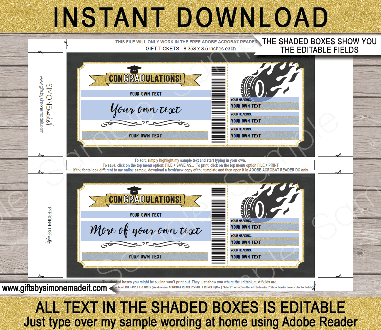 Graduation Car Detailing Gift Voucher - Gold within FREE Printable Car Wash Ticket Template