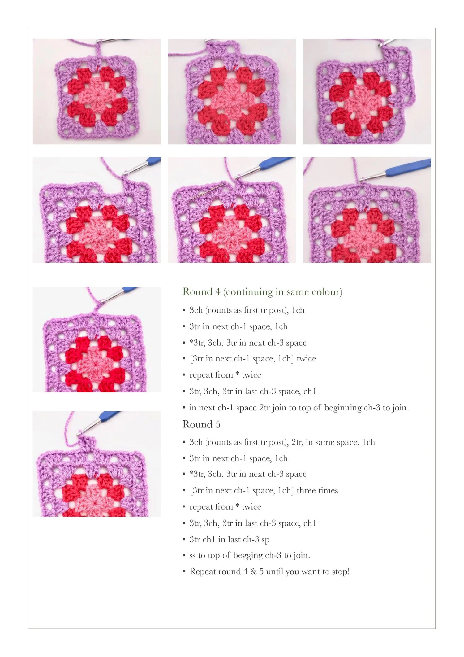 Granny Square Free Crochet Tutorial | Emma Leith in Free Printable Crochet Patterns For Granny Squares