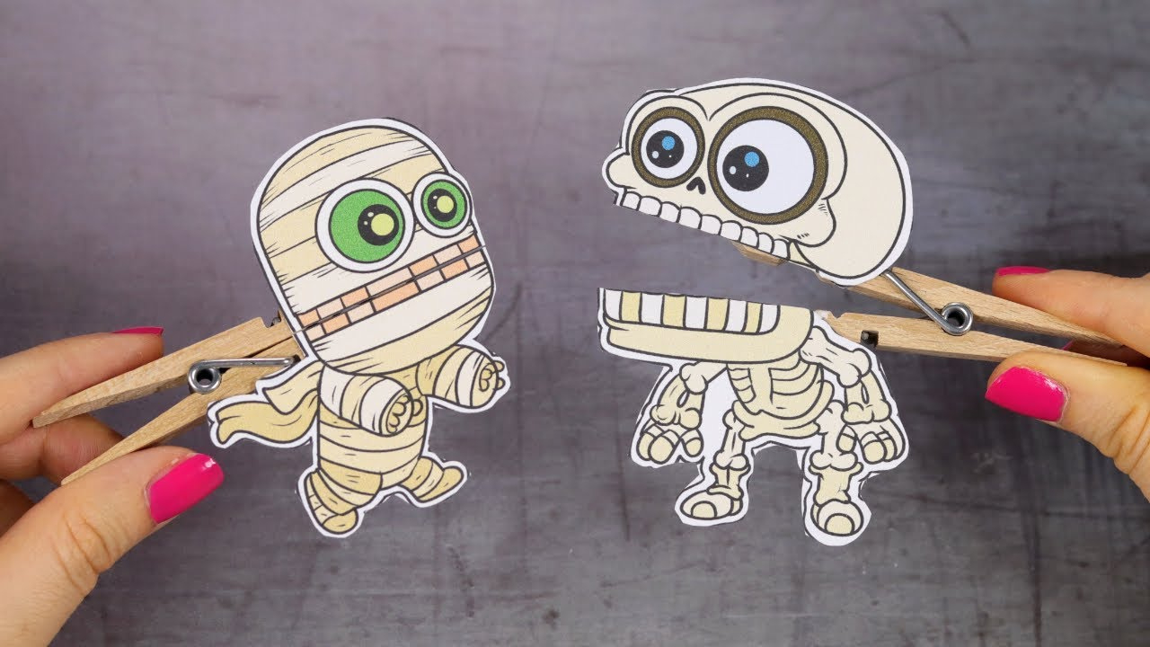 Halloween Crafts - Halloween Clothespin Puppets pertaining to FREE Printable Clothespin Puppets Halloween