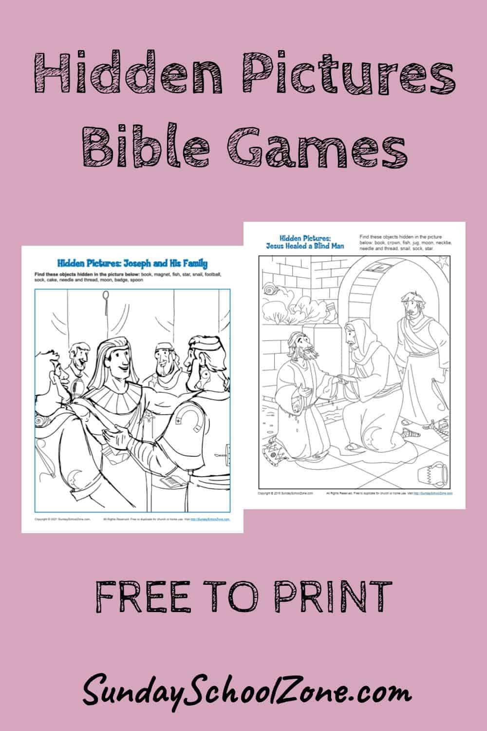 Hidden Picture Bible Activities For Children On Sunday School Zone regarding FREE Printable Christian Hidden Pictures