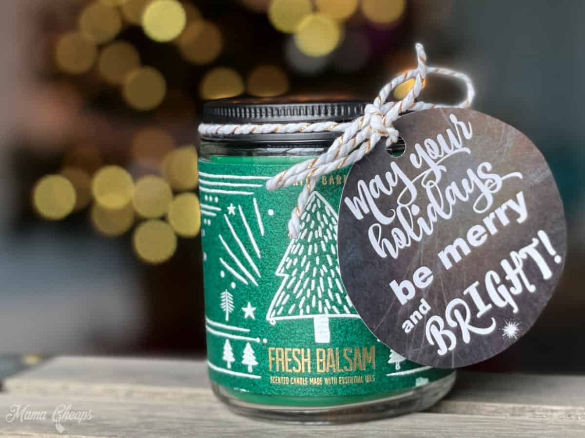 Holiday Candle Gift Idea And Printable Tag - Mama Cheaps® with regard to Free Printable Candle Gift Tags