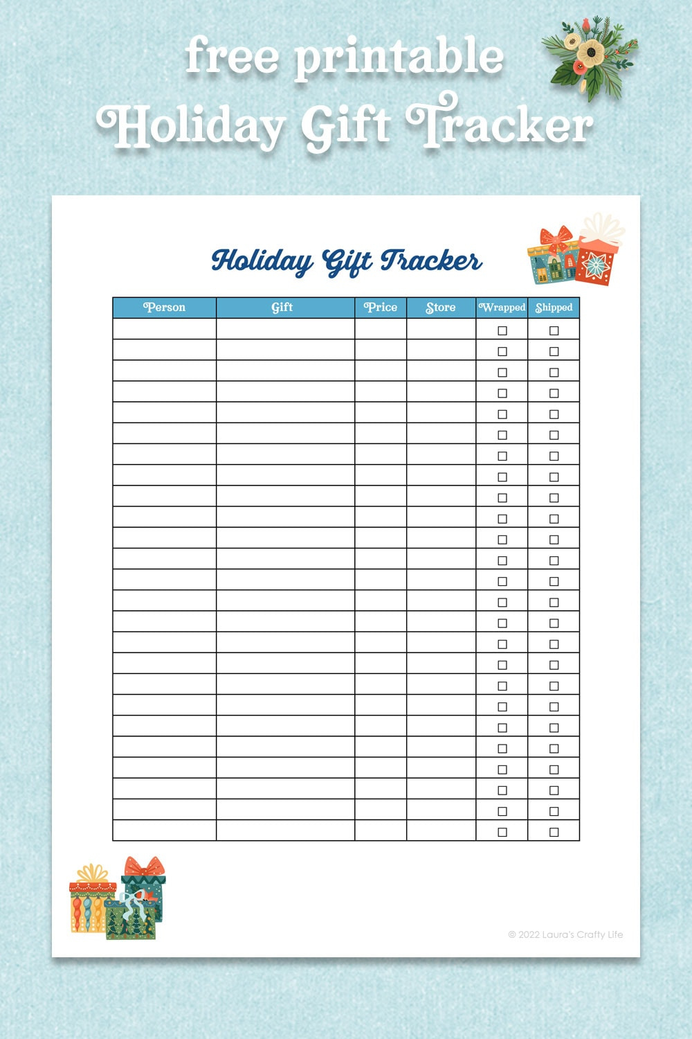 Holiday Gift Tracker Printable with regard to Free Printable Christmas Gift Tracker