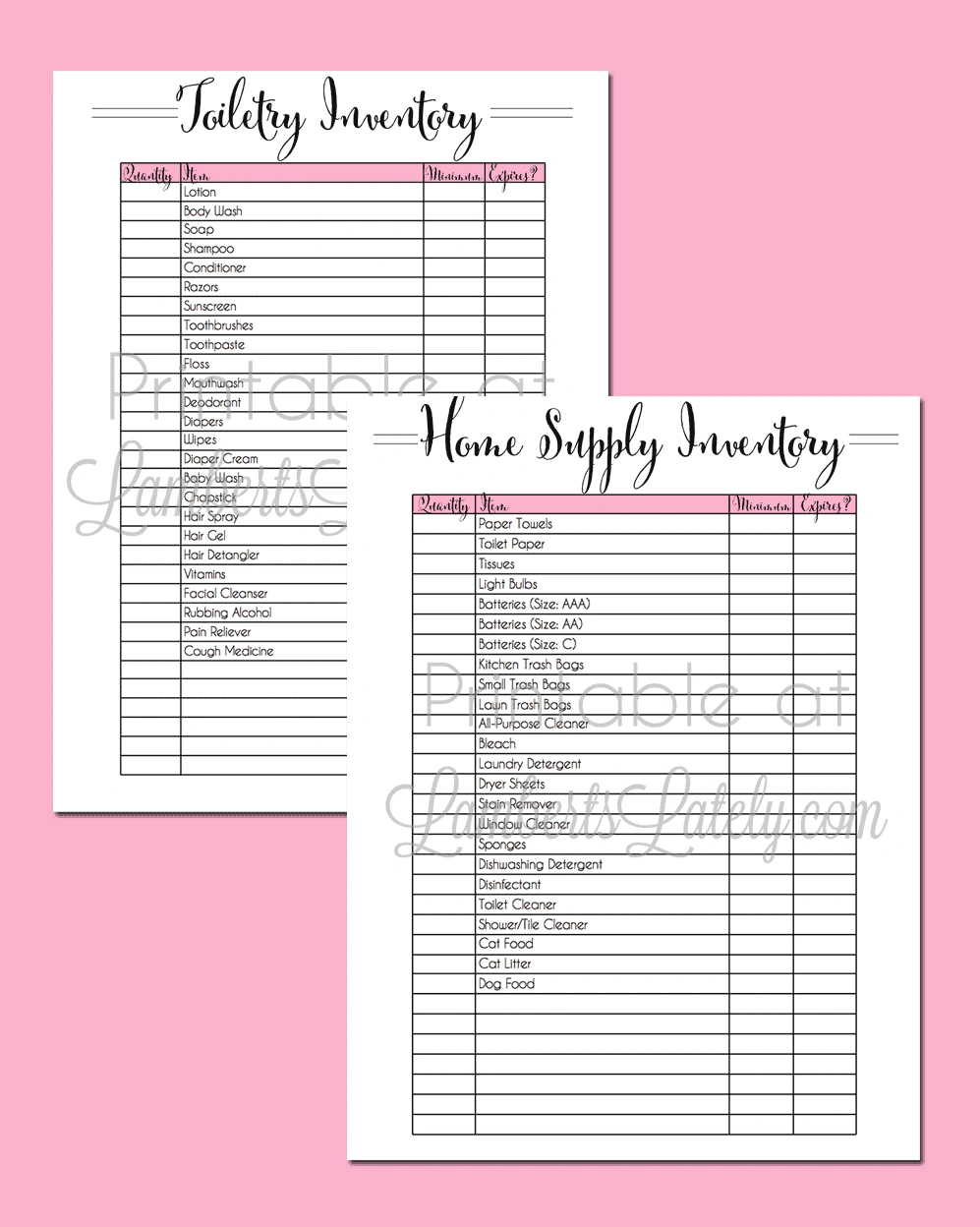 Household Supplies List Inventory Template | Lamberts Lately in Free Printable Cleaning Supply List