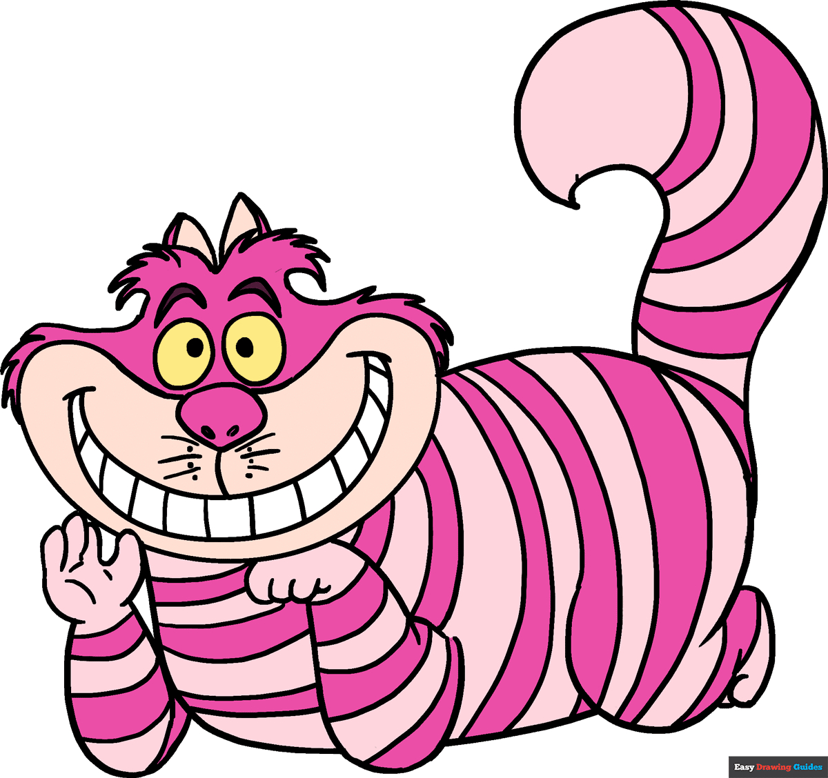 How To Draw The Cheshire Cat - Really Easy Drawing Tutorial regarding FREE Printable Cheshire Cat Grin