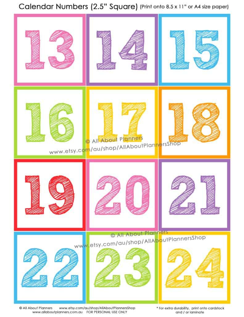 How To Make Teaching Printables And Classroom Decorating Kits To pertaining to Free Printable Calendar Numbers For Teachers