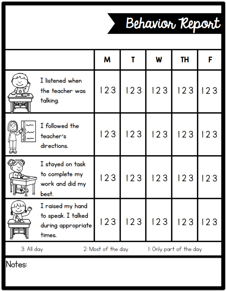 Individual Behavior Chart Freebies - Sarah&amp;#039;S Teaching Snippets inside FREE Printable Classroom Behavior Charts