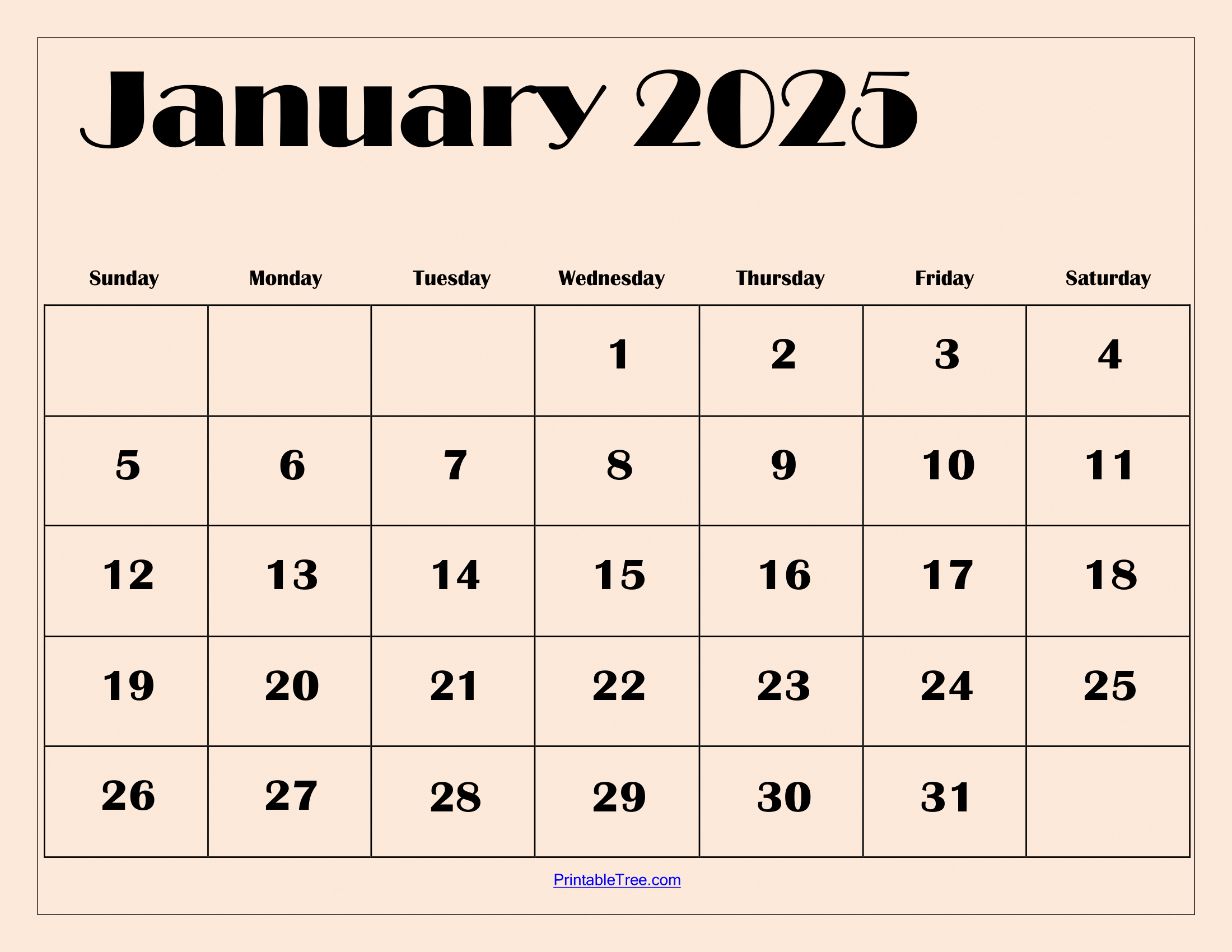 January 2025 Calendar Printable Pdf Template With Holidays in FREE Printable Calendar January 2025