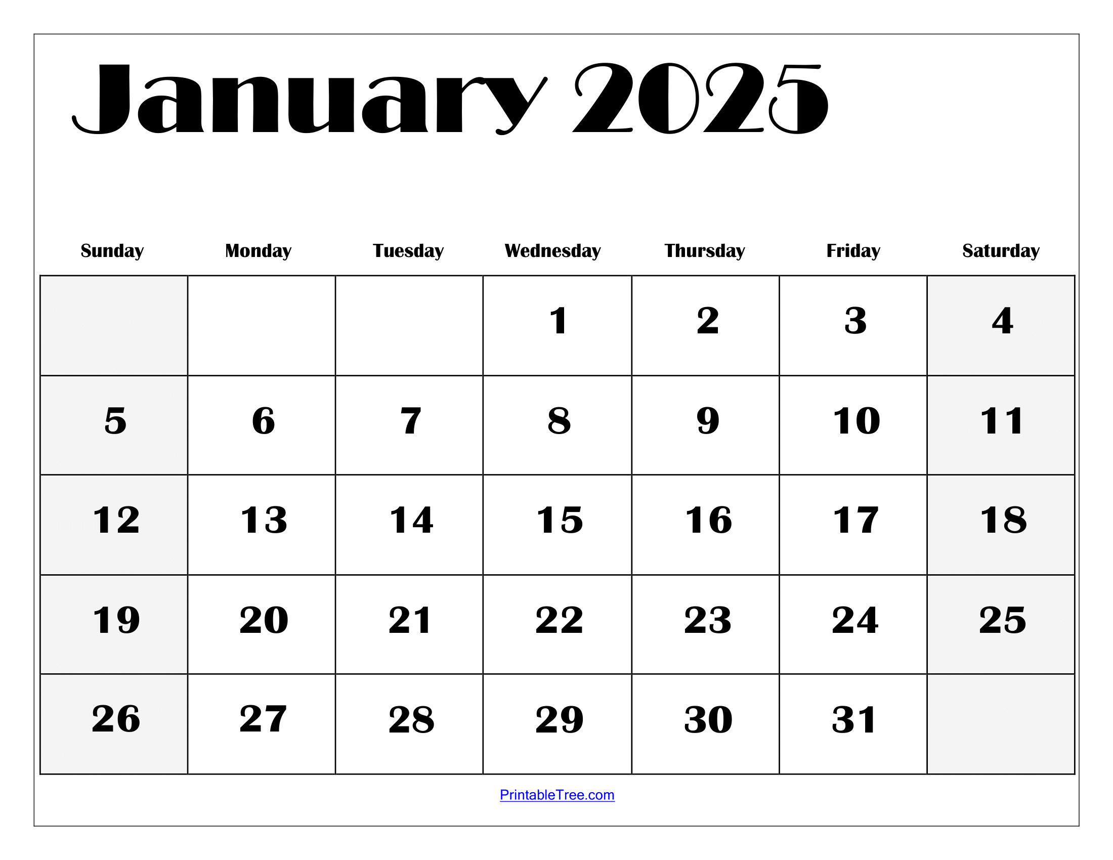 January 2025 Calendar Printable Pdf Template With Holidays with Free Printable Calendar Jan 2025