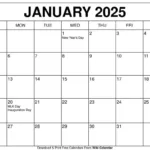 January 2025 Calendar - Printable Templates &amp; More with regard to Free Printable Calendar January 2025