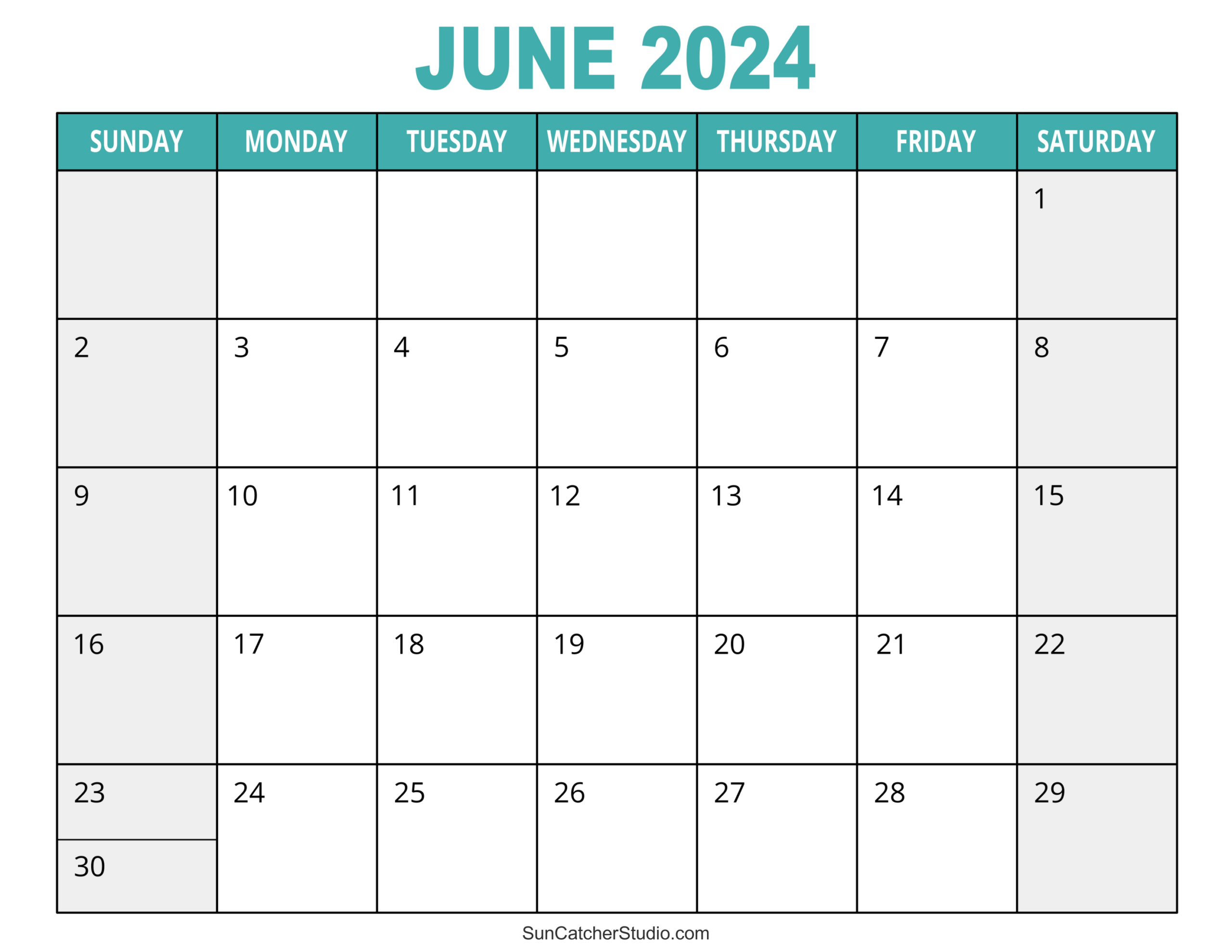 June 2024 Calendar (Free Printable) – Free Printables, Monograms in Free Printable Calendar With Pictures