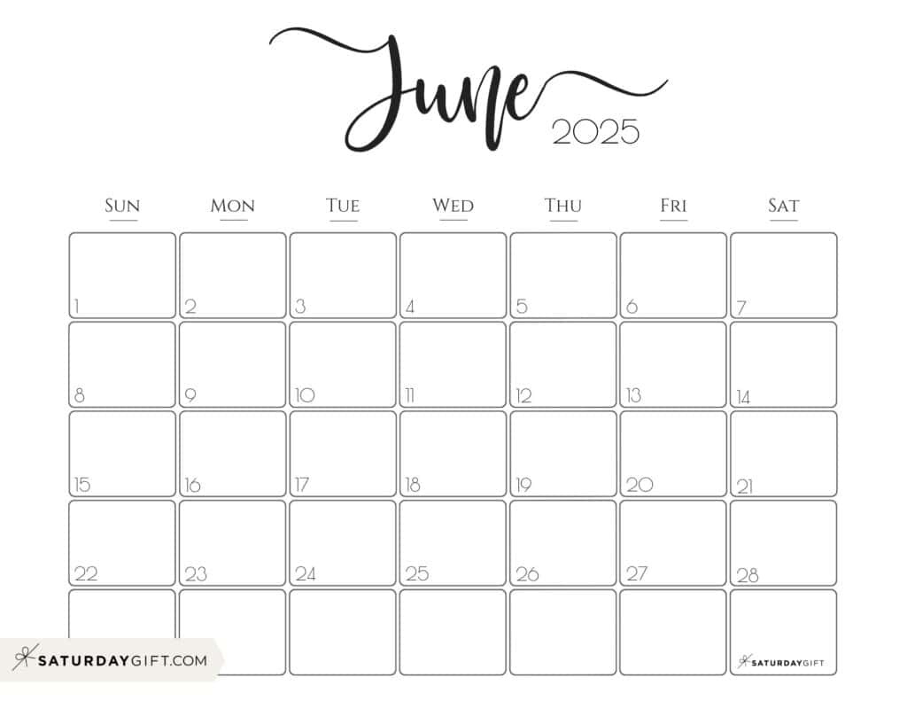 June 2025 Calendar - 23 Cute &amp;amp; Free Printables for FREE Printable Calendar June 2025