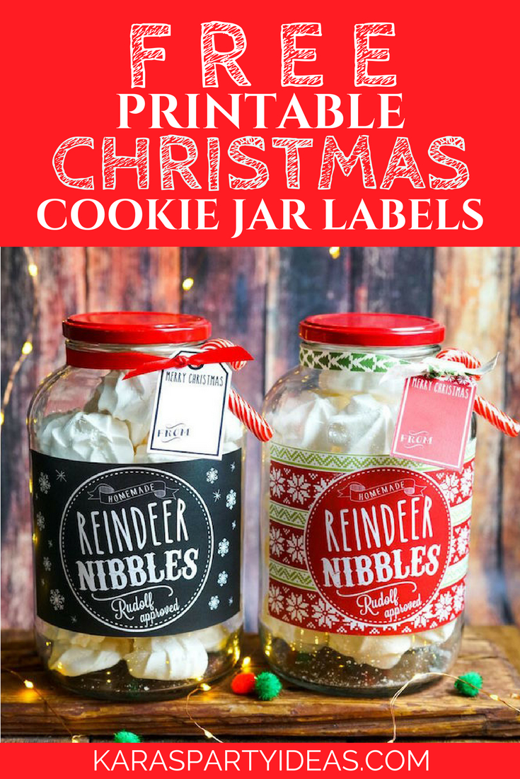 Kara&amp;#039;S Party Ideas Free Printable Christmas Cookie Jar Labels with regard to Free Printable Cookie Jar Labels
