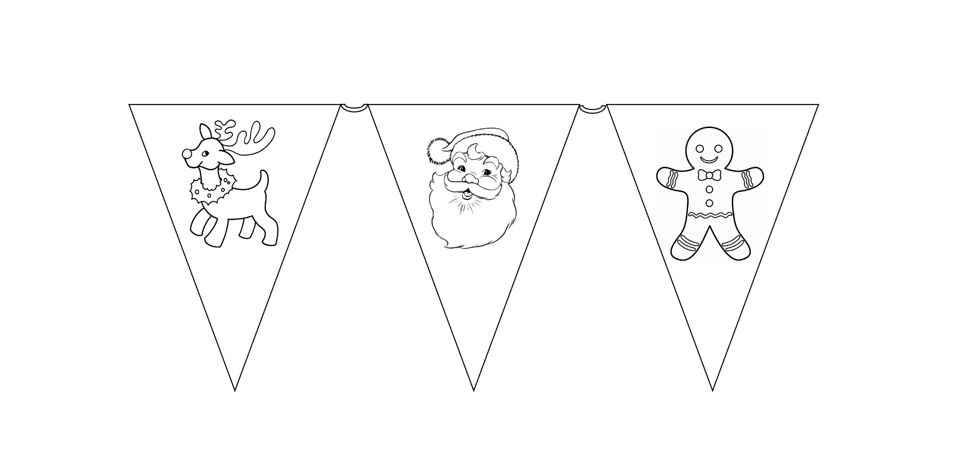 Kids&amp;#039; Christmas Craft Activities: Free, Printable Colour-In Bunting intended for Free Printable Christmas Bunting Template