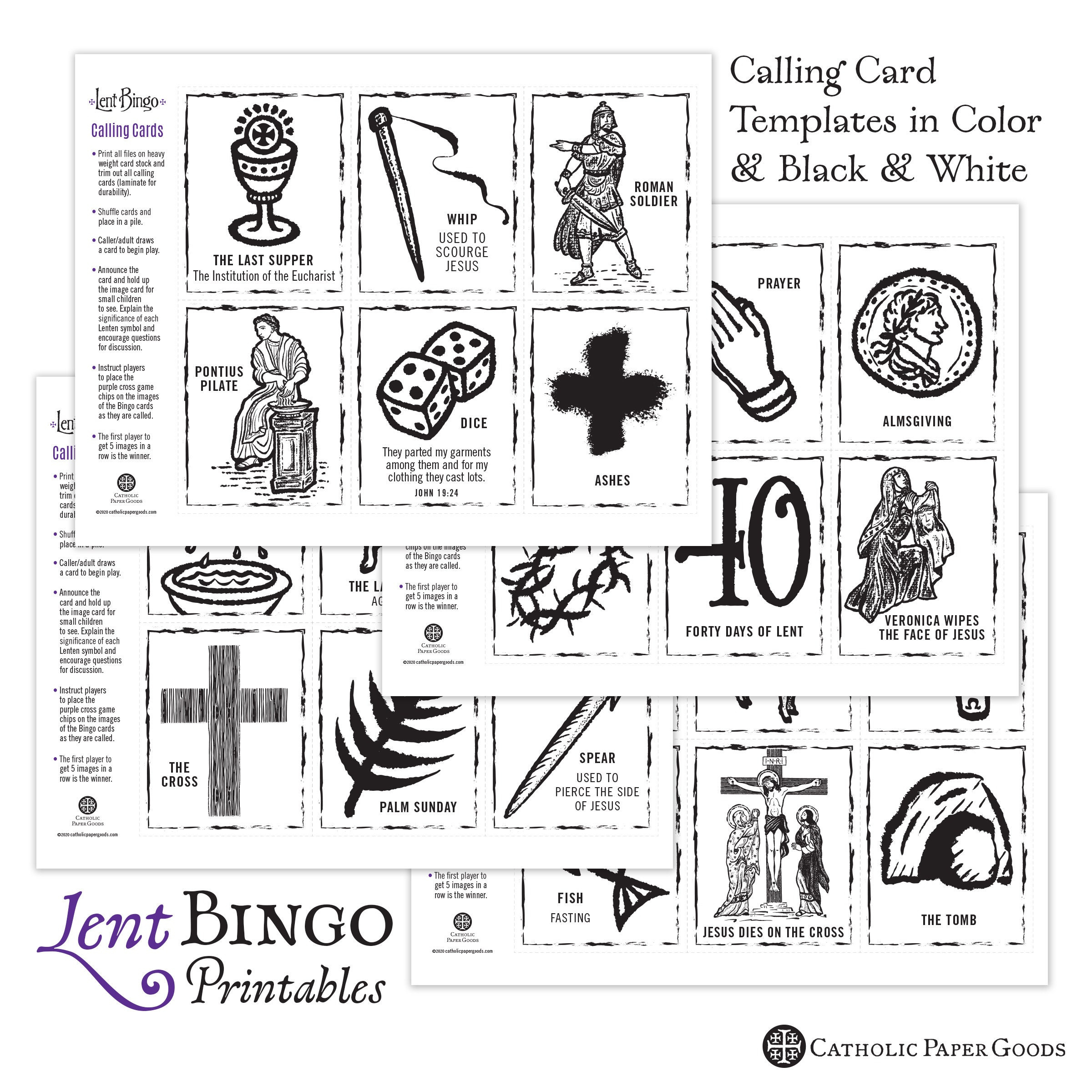 Lent Bingo Game, Catholic Games For Kids, Printable Catholic Game pertaining to FREE Printable Catholic Bingo Cards