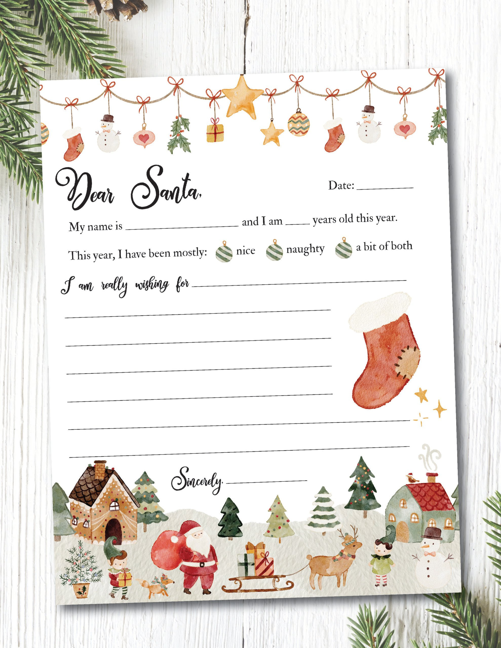 Letter To Santa Template Free Printable - Home Sweet Farm Home in Free Printable Christmas Letter To Santa Template