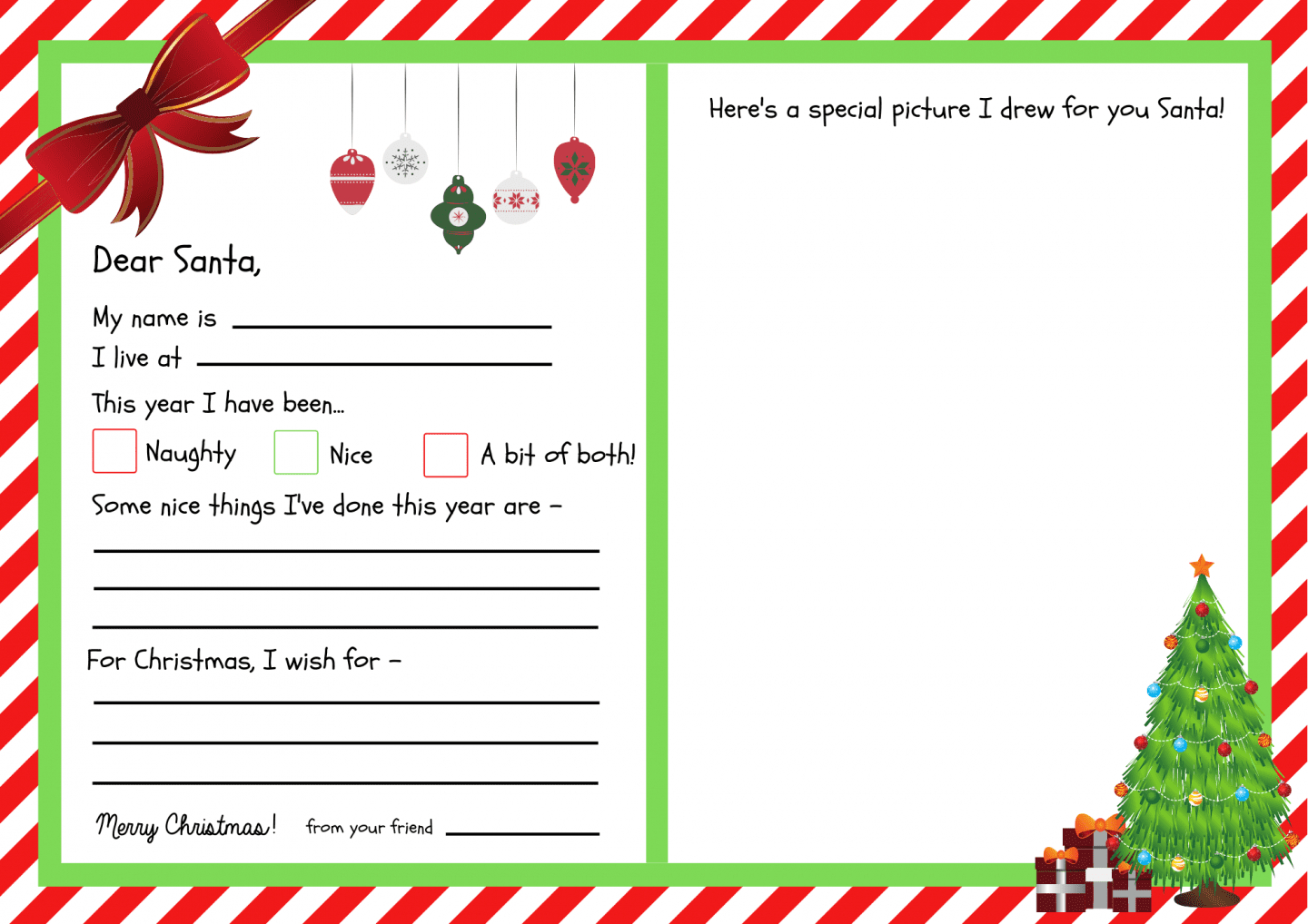 Letters To Santa Templates {Free Printables} - Super Busy Mum in Free Printable Christmas Letter To Santa Template