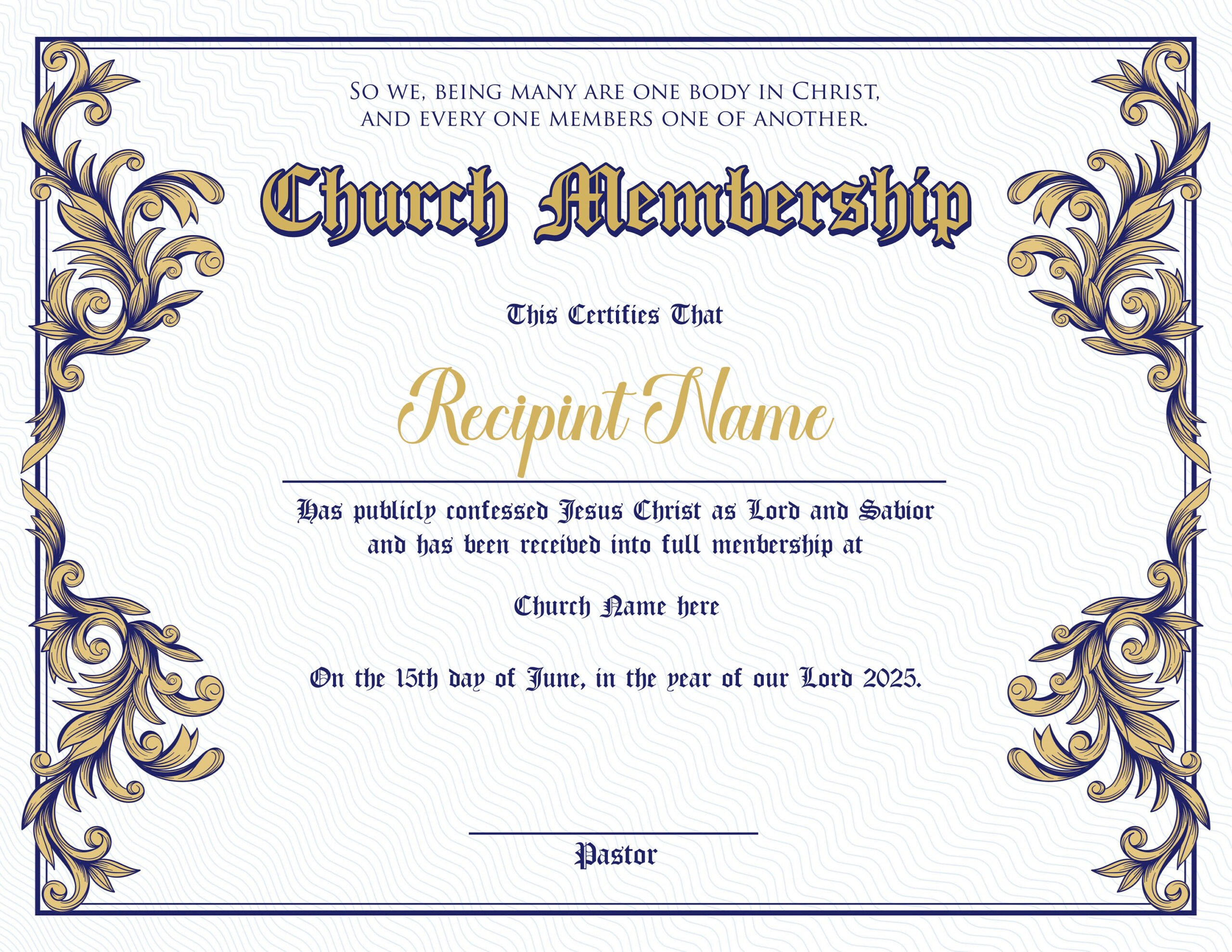Linen Paper 8.5X11 Free Ornamental Church Membership Religion inside Free Printable Church Membership Certificates