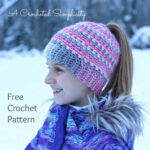 Linen Stitch Crochet Ponytail Hat With Video Tutorial - A within Free Printable Crochet Ponytail Hat Patterns