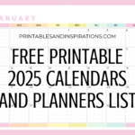 List Of Free Printable 2025 Calendars And 2025 Planners Pdf in FREE Printable Calendar Planner 2025