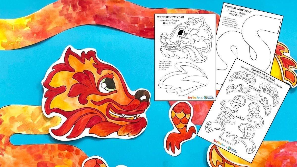 Lunar New Year Dragon Craft | Learning Resources Uk with Free Printable Chinese Dragon Puppet
