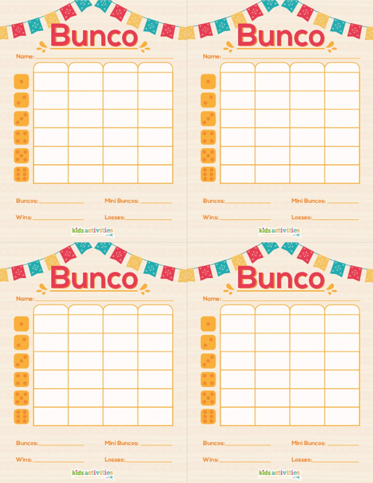 Make A Bunco Party Box With Free Printable Bunco Score Sheets with regard to Free Printable Bunco Table Signs