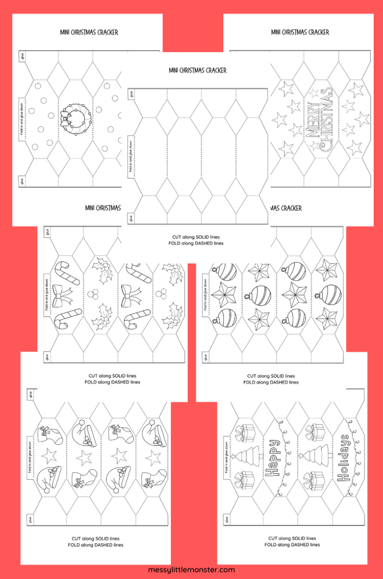 Make Your Own Christmas Crackers - Template Included - Messy for FREE Printable Christmas Cracker Template