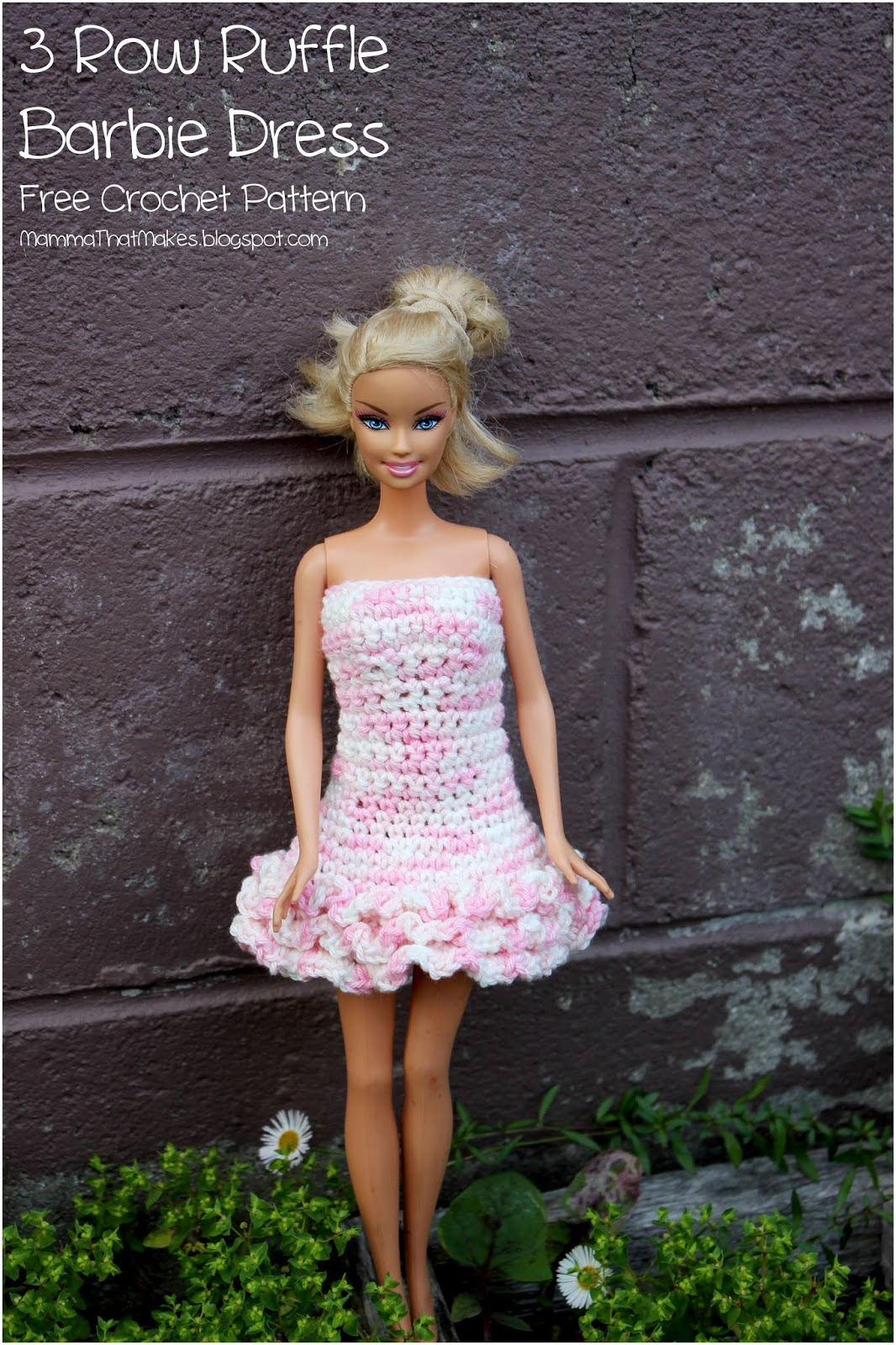 Mamma That Makes: Barbie Dress - 3 Row Ruffle Dress inside Free Printable Crochet Barbie Doll Clothes Patterns
