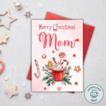 Merry Christmas Mom Card Printable Handmade Card For Mom To Print pertaining to Free Printable Christmas Cards For Mom