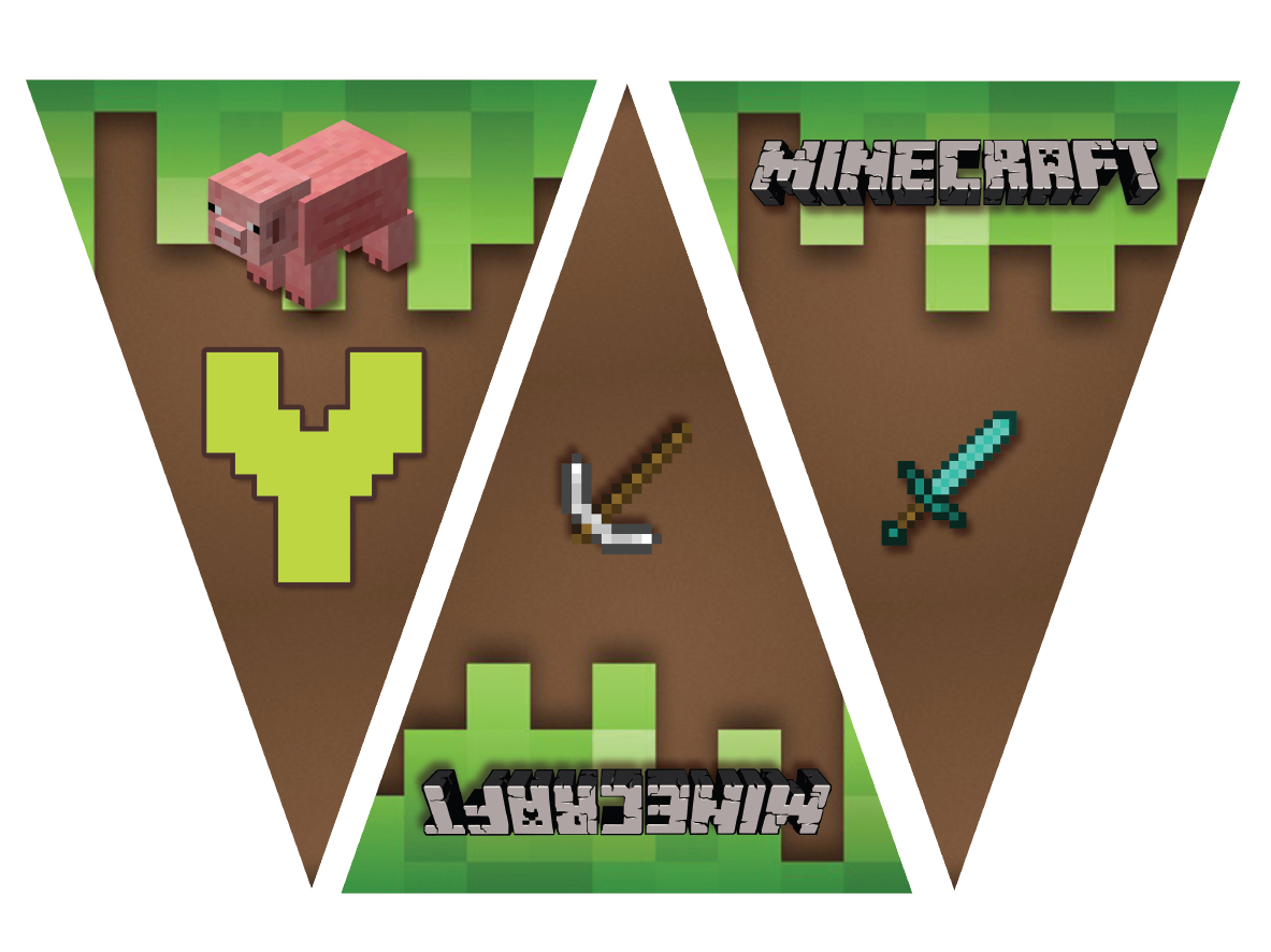 Minecraft Birthday Party for Free Printable Chevron Banner Minecraft