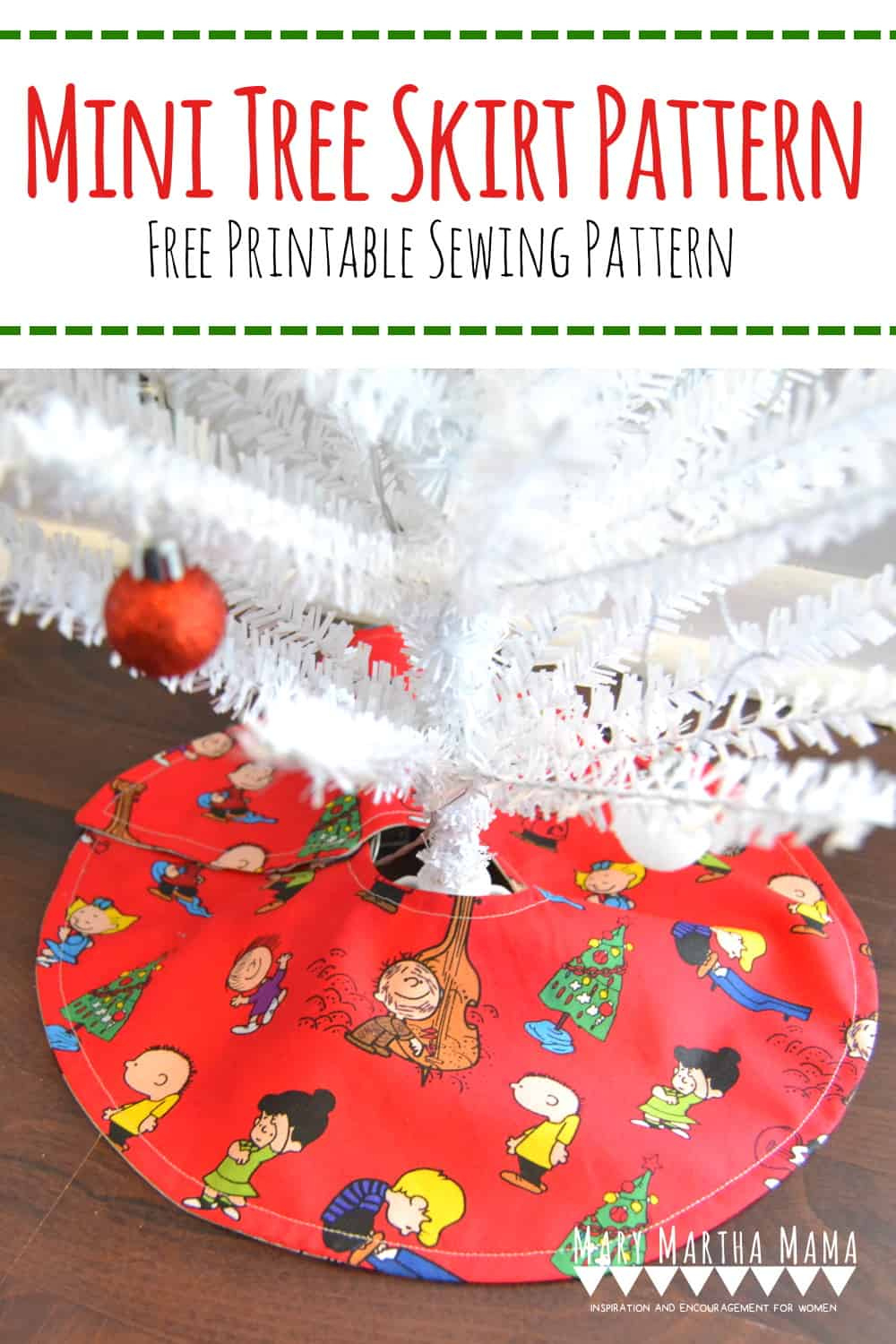 Mini Tree Skirt Pattern [Free Printable] – Mary Martha Mama inside FREE Printable Christmas Tree Skirt Pattern