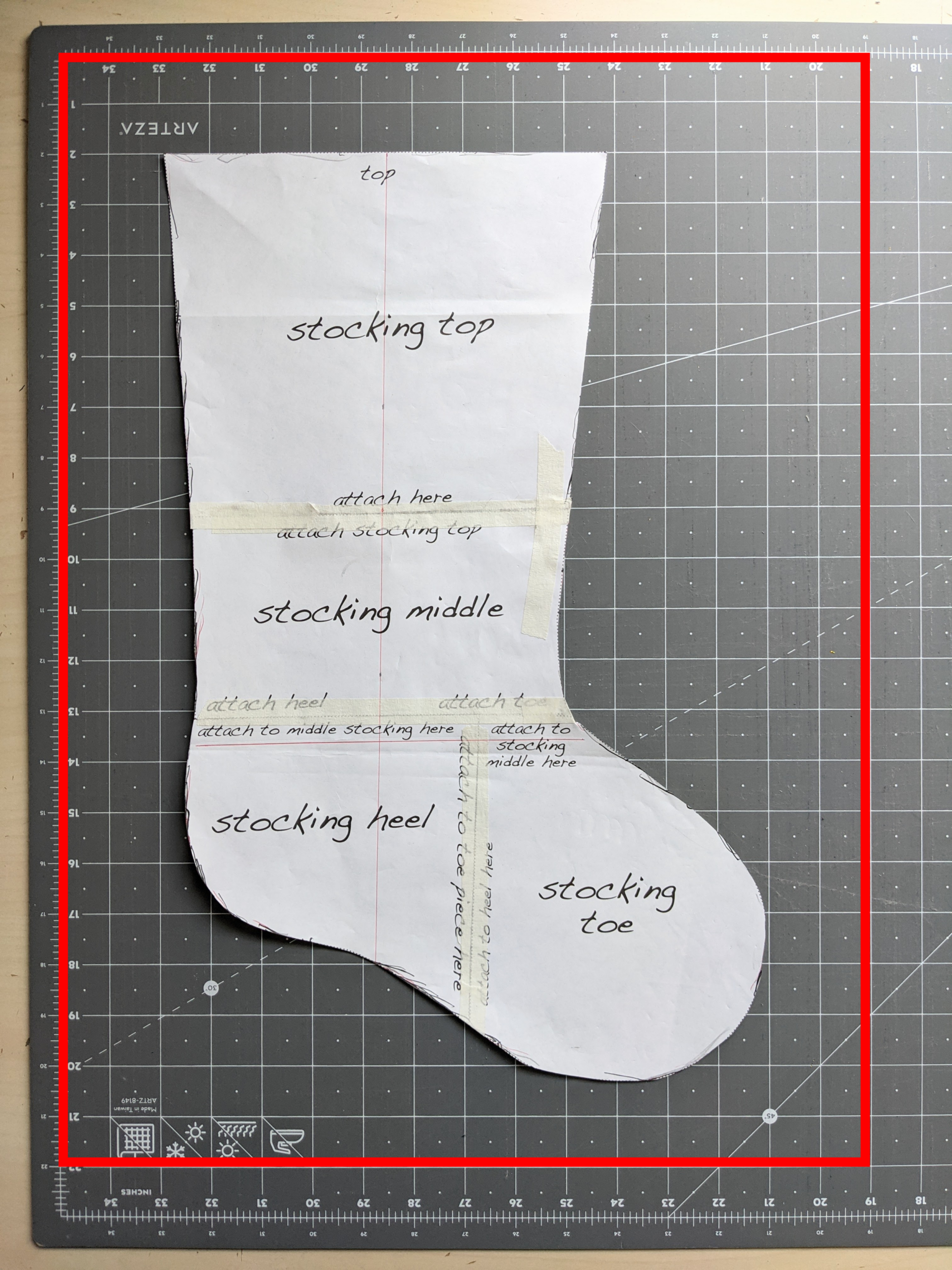 Minimalist Christmas Tree Stocking — Juniperus Threadworks inside FREE Printable Christmas Stocking Pattern FREE