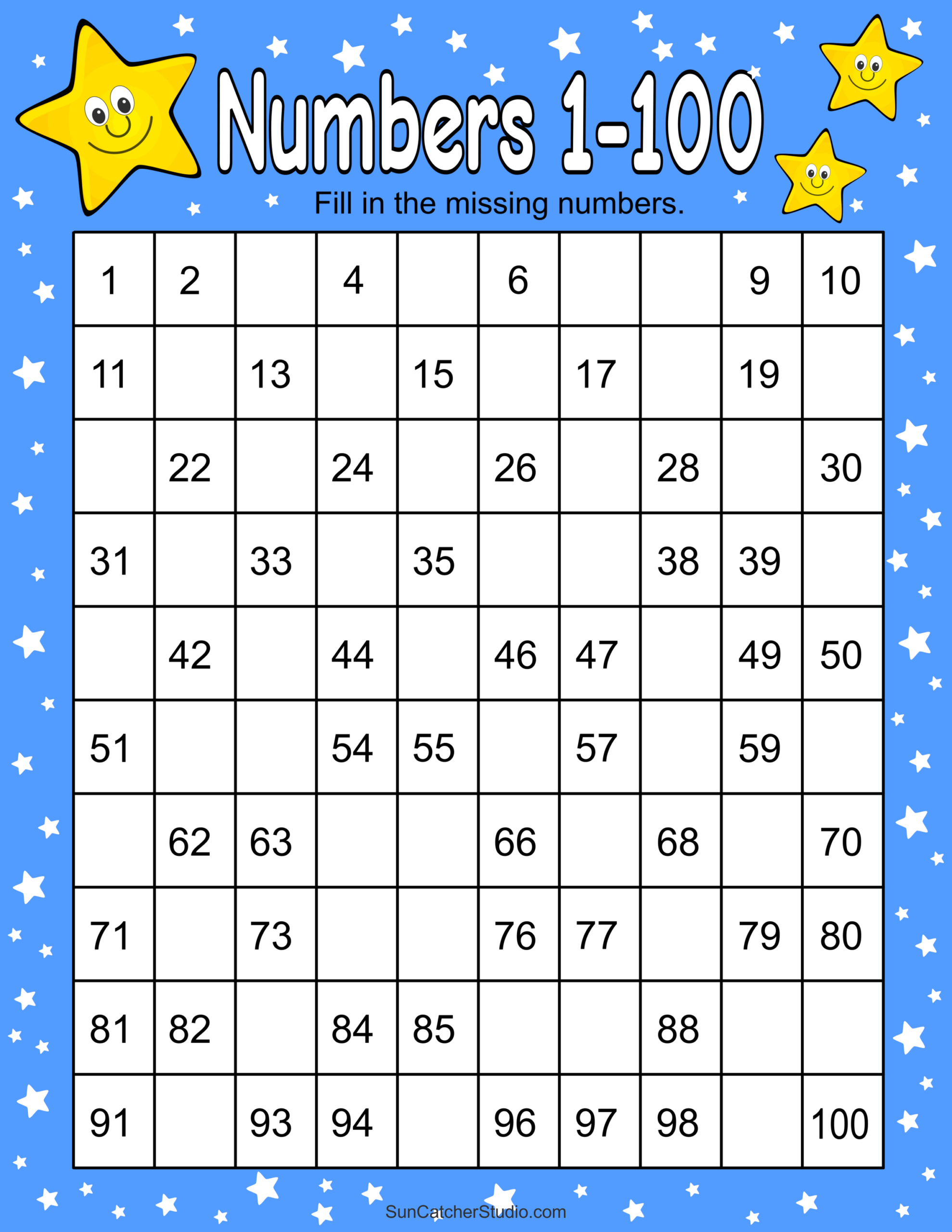 Missing Numbers Worksheets (Fill In The Missing Numbers) – Free inside FREE Printable Counting to 100 Worksheets