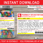 Mom Prescription Chill Pills Labels - For Jars inside FREE Printable Chill Pill Label
