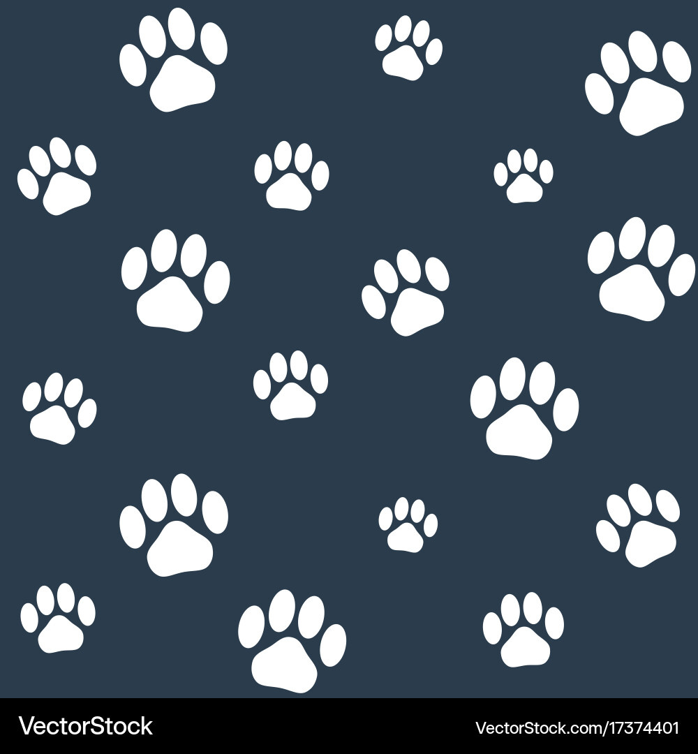 Monochrome Cat Paw Print Pattern Royalty Free Vector Image inside FREE Printable Cat Paw Prints