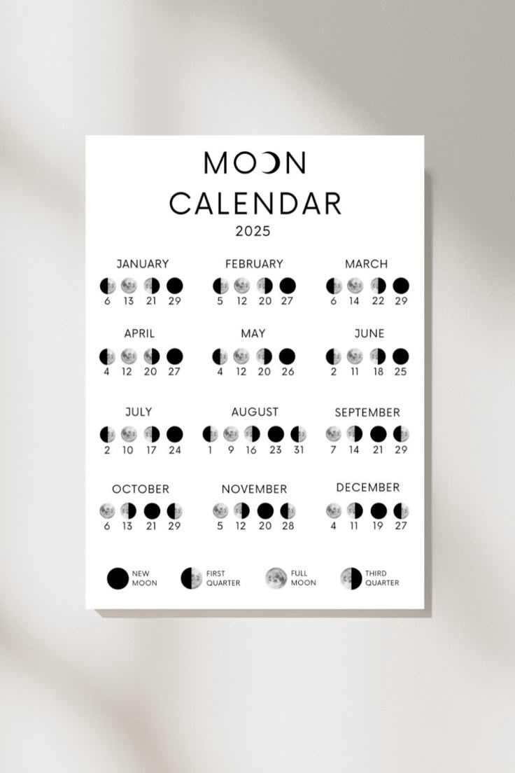 Moon Calendar 2025 | Lunar Calendar | Moon Phase | Printable Moon pertaining to Free Printable Calendar With Moon Phases