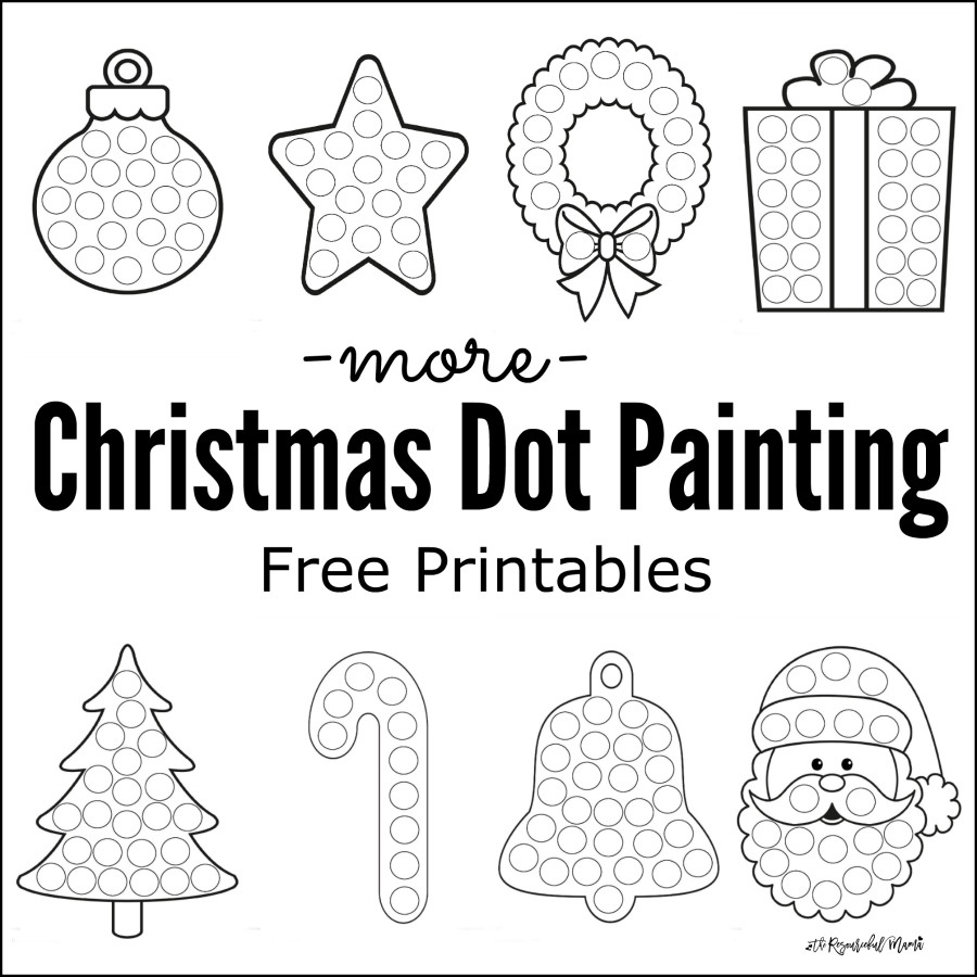 More Christmas Dot Painting {Free Printables} - The Resourceful Mama with regard to Free Printable Christmas Dot To Dot For Kids