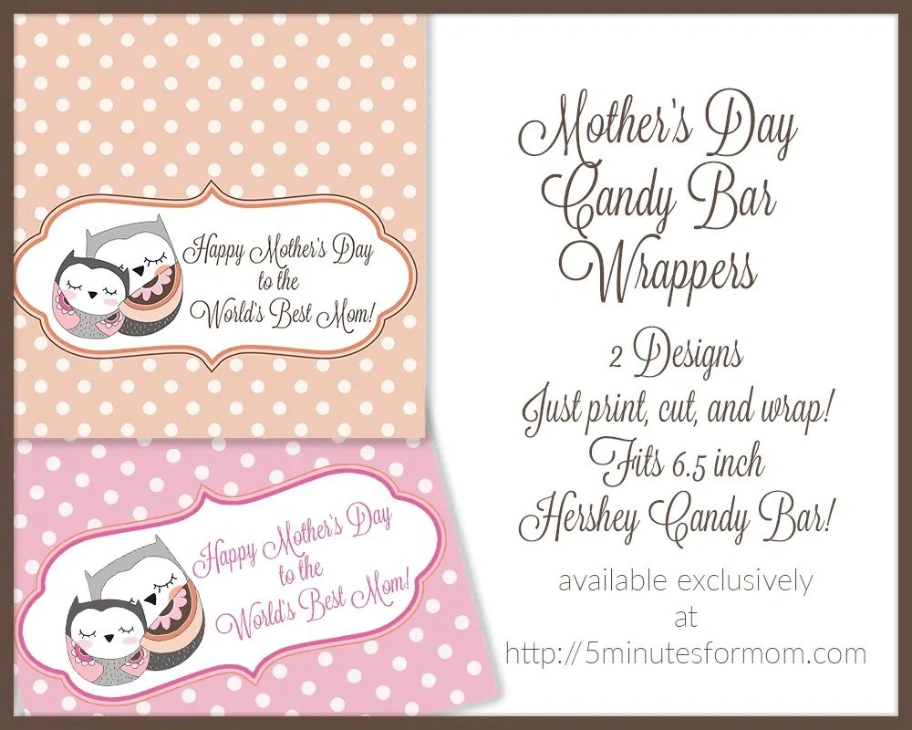 Mother&amp;#039;S Day Candy Bar Wrapper Free Printable in Free Printable Candy Wrapper Template