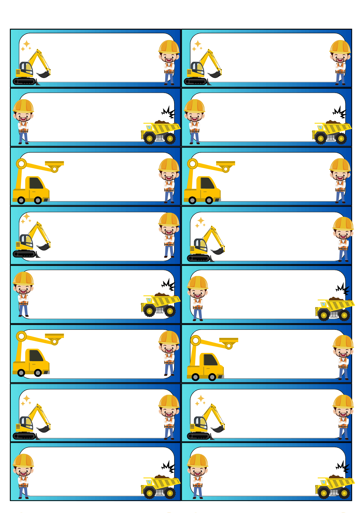 Name Label- Construction Themesalazarluerapada - Raket.ph intended for FREE Printable Construction Name Tags