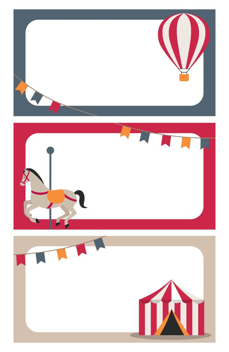 Name Tag Borders - 15 Free Pdf Printables | Printablee in FREE Printable Circus Name Tags