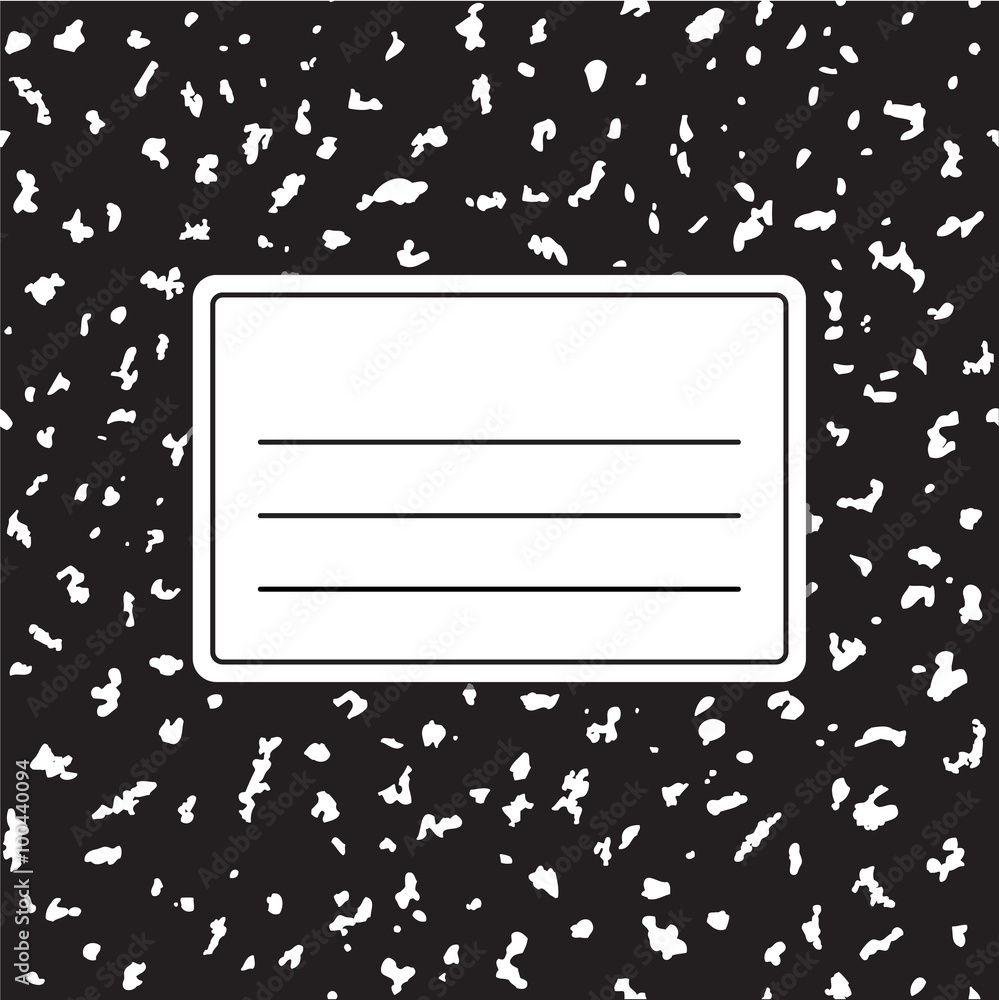 Notebook Cover Template Stock Vector | Adobe Stock within FREE Printable Composition Notebook Cover Template