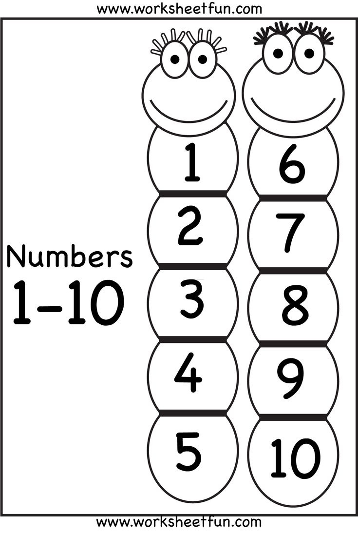 Number Chart – 1-10 / Free Printable Worksheets regarding FREE Printable Counting Worksheets 1-10
